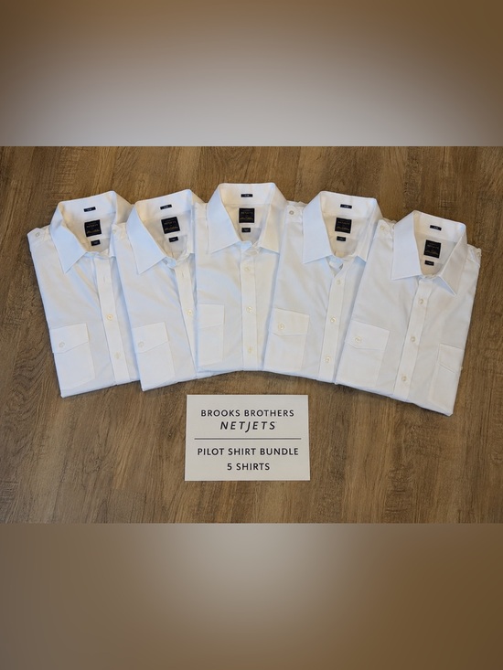 NetJets by‎ Brooks Brothers White Short-Sleeve Button-Down Shirts (5)